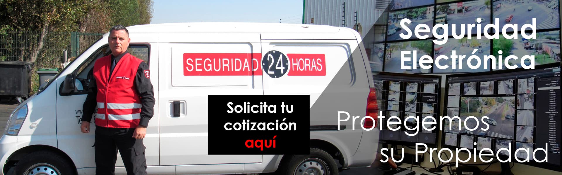 Seguridad electrónica, protegemos su propiedad: móvil de Seguridad 24 Horas y central de monitoreo C.C.T.V. Solicita tu cotización.
